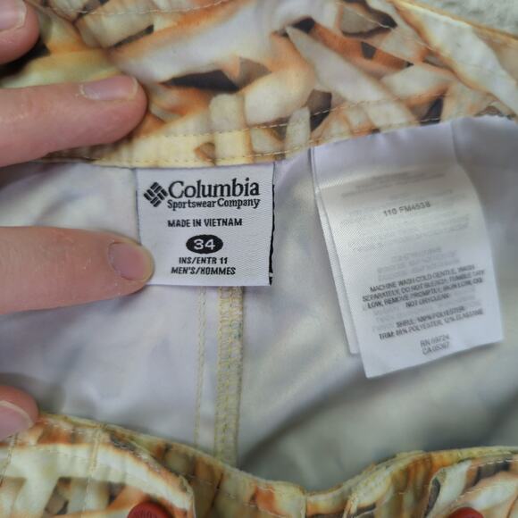 Columbia PFG Board Shorts Swim Trunks Omni-shield French Fry Men 34 11-in Inseam - Picture 4 of 4